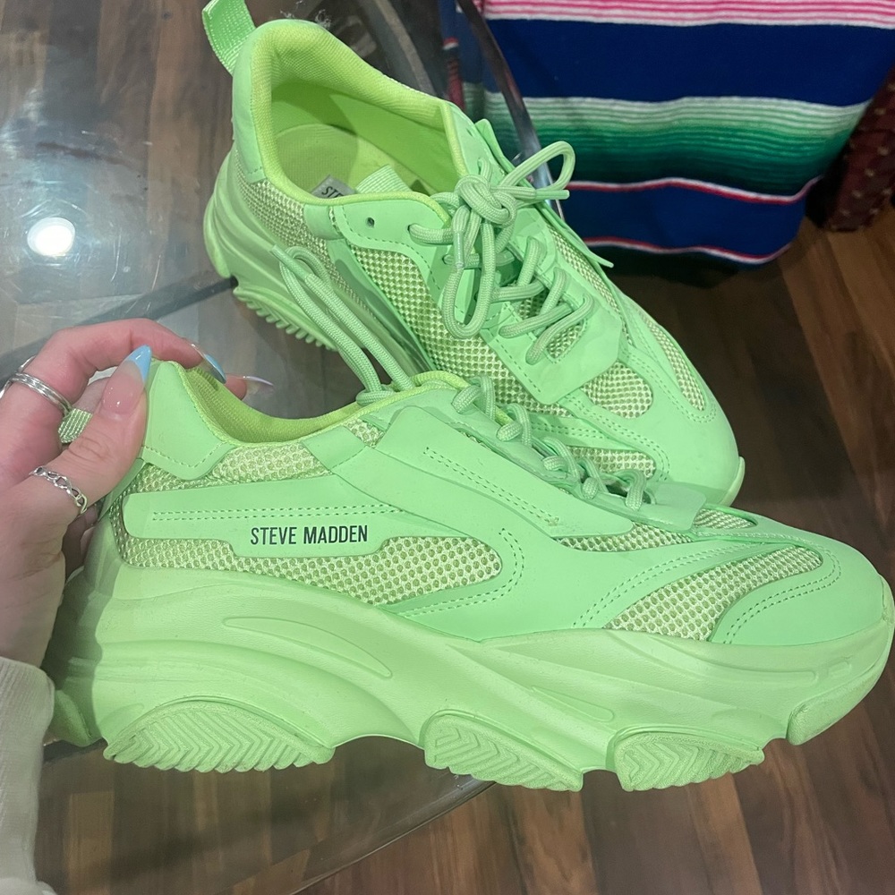 Steve Madden lime green possession sneakers